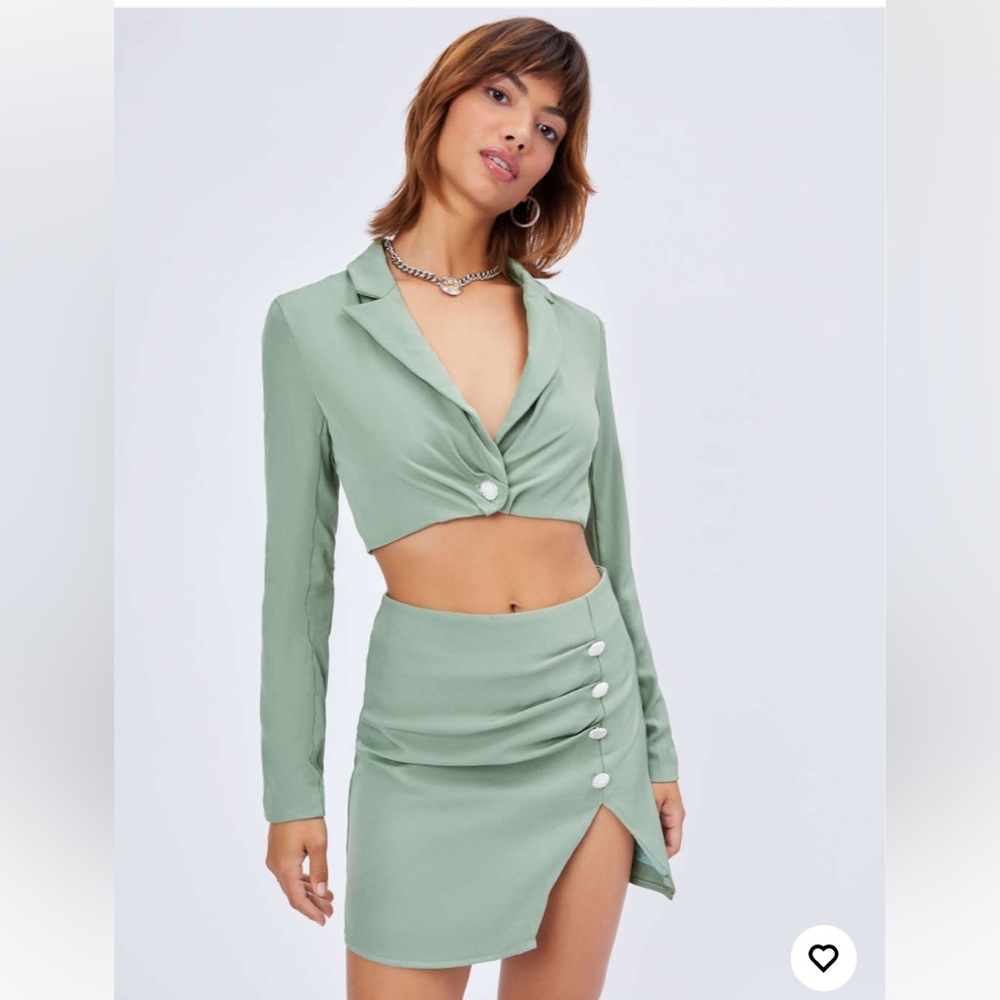 Cider Crop Top Blazer with Skirt
